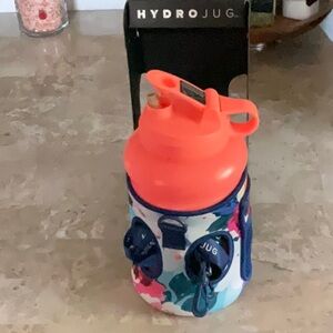 HydroJug with Floral Sleeve and Coral Lid 73 Oz